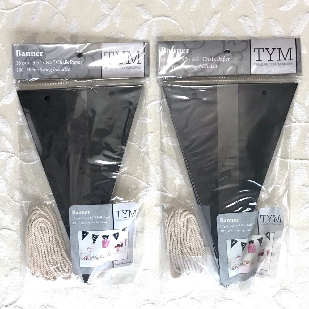 🆕Chalk Board Bunting Banner 32 pc. 2 pk. Lot